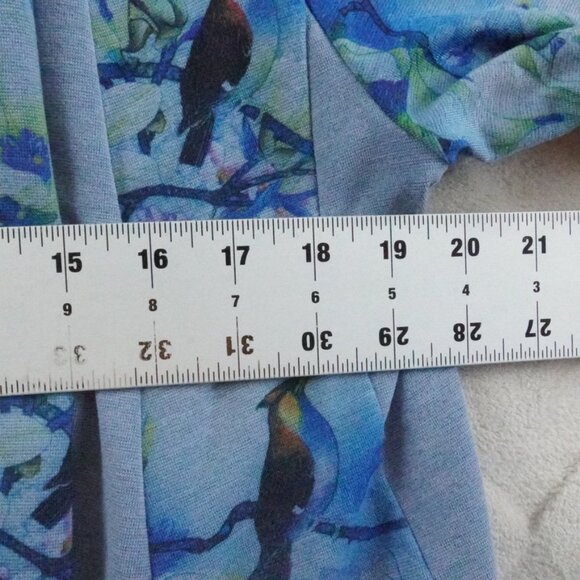 Soft Surroundings Cardigan Sweater Womens Petite Medium Floral Bird Print - Picture 7 of 11